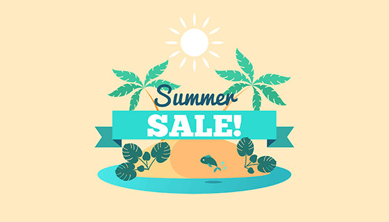 夏日促销背景矢量素材(EPS/AI)