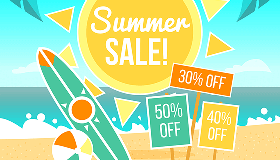 夏日促销背景矢量素材(EPS/AI)