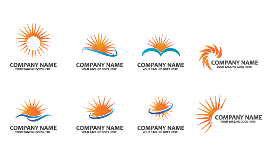 八个太阳图标logo矢量素材(EPS)