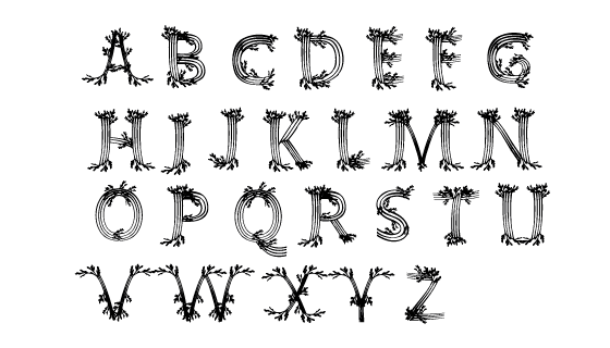 植物设计英文字母矢量素材(EPS)