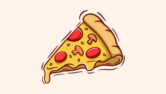 一块切好的三角形披萨矢量素材(EPS/PNG)