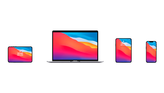 MacBookAir/iPad mini/iPhone 13 Pro Max模型矢量素材(EPS)