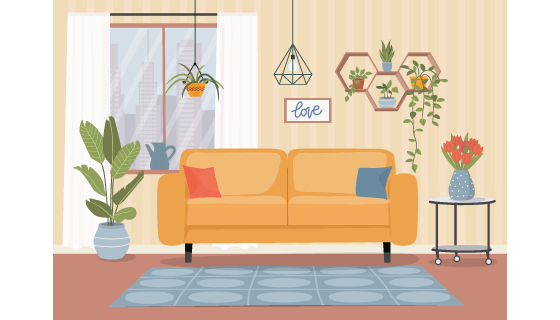 现代客厅设计矢量素材(EPS)