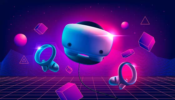 VR眼镜和手柄矢量素材(EPS)