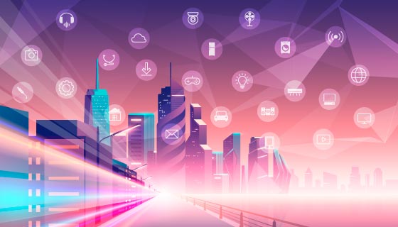 科技智慧城市概念设计矢量素材(EPS)