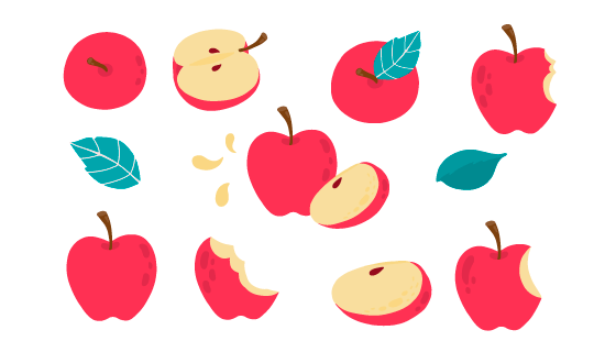 各种各样的苹果图案矢量素材(EPS/PNG)
