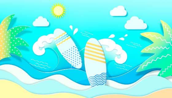 清爽的夏天背景矢量素材(EPS)