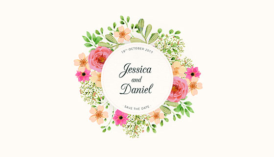 漂亮的婚礼花环矢量素材(EPS/AI)