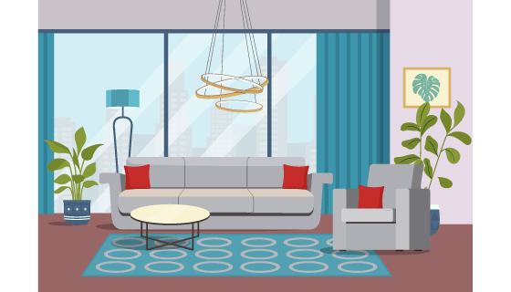 现代客厅设计插画矢量素材(EPS)