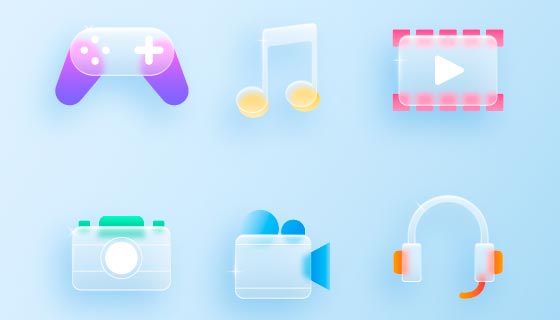 六个玻璃效果元素矢量素材(AI/EPS)