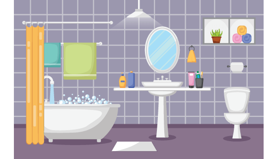 现代风格浴室设计矢量素材(EPS)