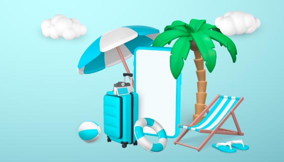 夏天旅游元素矢量素材(EPS)