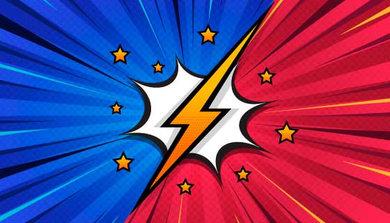 漫画风格爆炸背景矢量素材(AI/EPS)