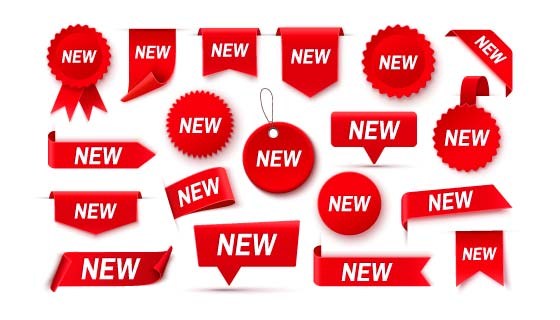各种各样的new标签矢量素材(EPS)
