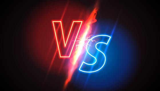 红蓝双方对抗VS荧幕背景矢量素材(EPS)