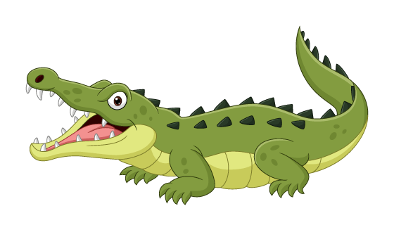 卡通风格张开嘴巴的鳄鱼矢量素材(EPS)