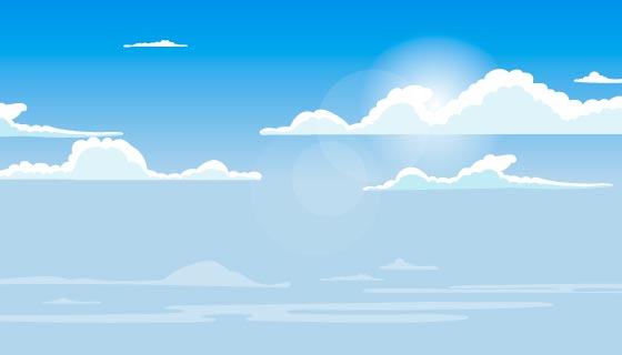 清新的蓝天白云背景矢量素材(AI/EPS)