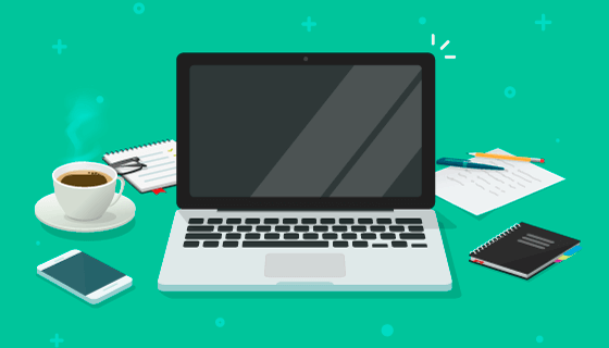 扁平风格的办公工位矢量素材(EPS)