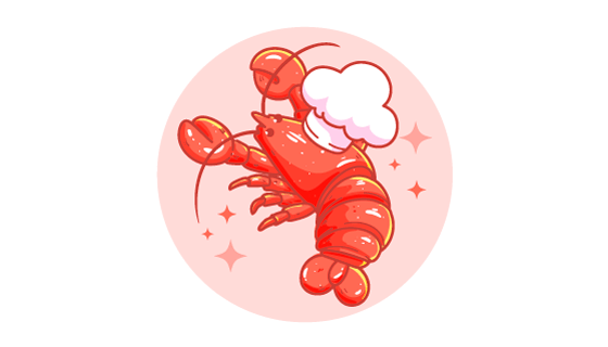 带着厨师帽的龙虾logo矢量素材(EPS)