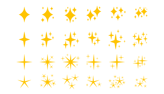 扁平风格的闪亮星星矢量素材(EPS/免扣PNG)