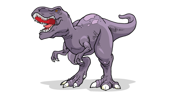 手绘风格怒吼的霸王龙矢量素材(EPS)