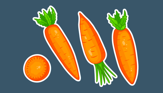 扁平风格的胡萝卜矢量素材(EPS)