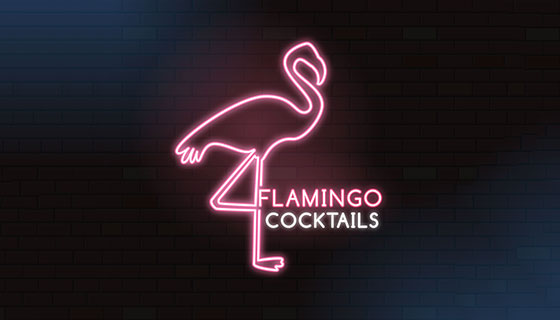 火烈鸟形状霓虹灯矢量素材(EPS/AI)