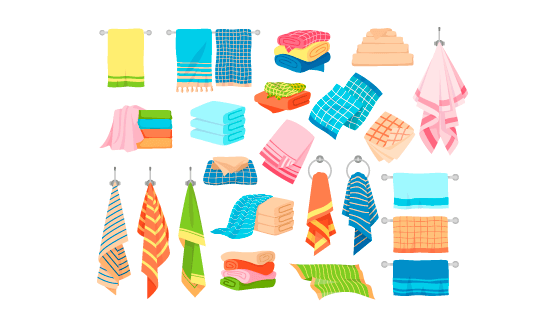 各种各样的毛巾矢量素材(EPS)