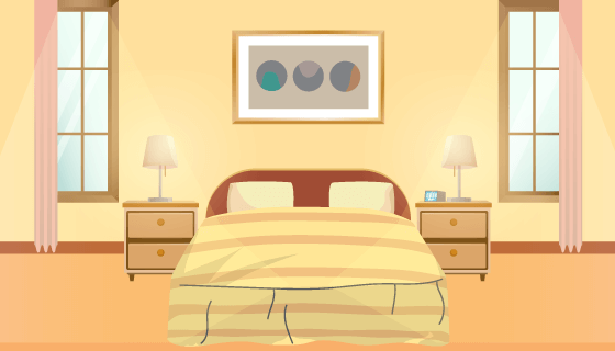 现代简约舒适卧室矢量素材(EPS)