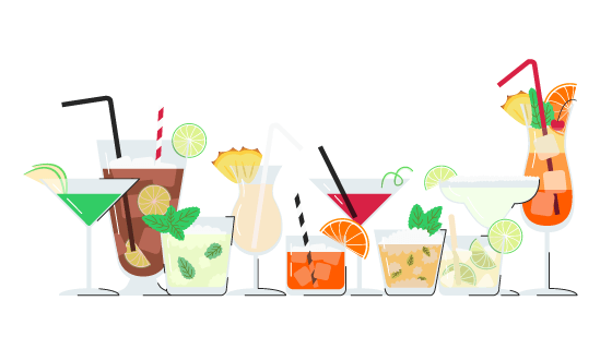 夏天的美味鸡尾酒饮料矢量素材(EPS)