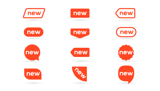 12个红色的new标签矢量素材(EPS)