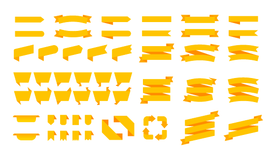 各种各样的黄色丝带/角标矢量素材(EPS)