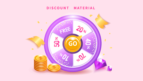 紫色的幸运抽奖转盘矢量素材(EPS)