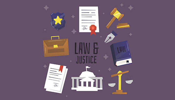 法律司法元素矢量素材(EPS/AI)