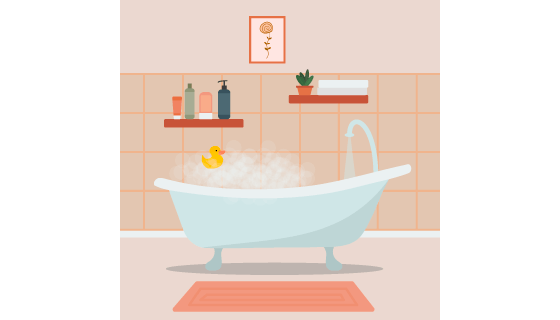 泡沫浴缸设计现代简约浴室矢量素材(EPS)