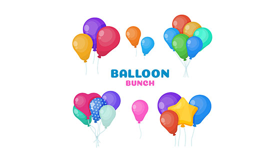 可爱多彩的装饰气球矢量素材(EPS/AI)