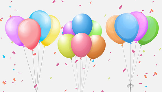 可爱多彩的装饰气球矢量素材(EPS/AI)