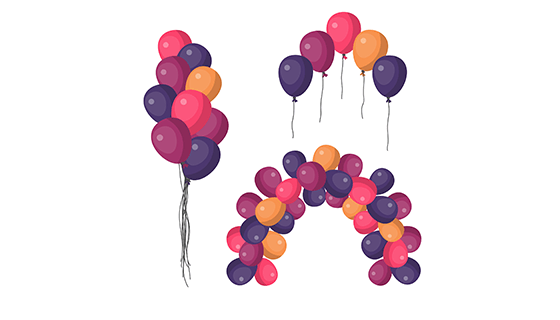 可爱多彩的装饰气球矢量素材(EPS/AI)