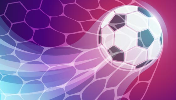 渐变的足球进网背景矢量素材(AI/EPS)