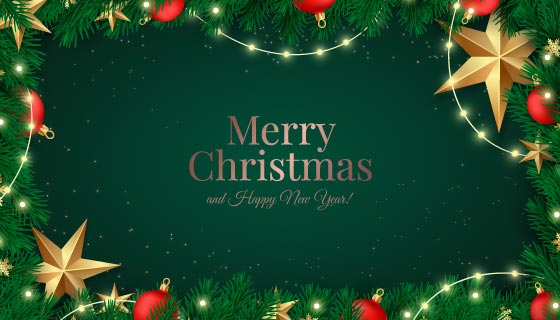 绿色松枝圣诞节背景矢量素材(AI/EPS)