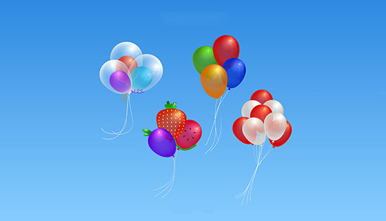 逼真的多彩气球矢量素材(EPS/AI/PNG)