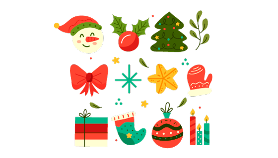 可爱的圣诞节元素矢量素材(AI/EPS/PNG)