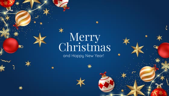 逼真的圣诞球设计圣诞节背景矢量素材(AI/EPS)