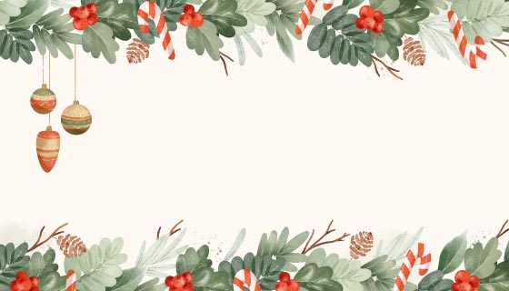 水彩风格的圣诞节背景矢量素材(AI/EPS)