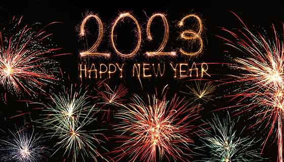灿烂的烟花设计2023新年快乐背景(JPG)
