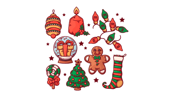 可爱的圣诞元素矢量素材(AI/EPS/PNG)