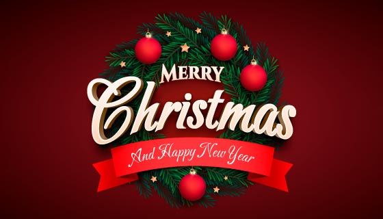 绿色松枝设计圣诞节背景壁纸矢量素材(AI/EPS)