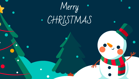 圣诞树和雪人设计圣诞节背景矢量素材(AI/EPS)