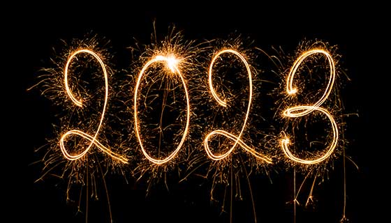 火花燃烧的数字设计2023新年快乐背景素材(JPG)