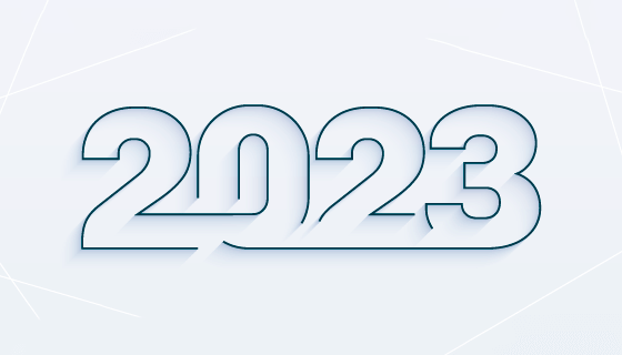 创意描边数字设计2023新年快乐背景矢量素材(EPS)